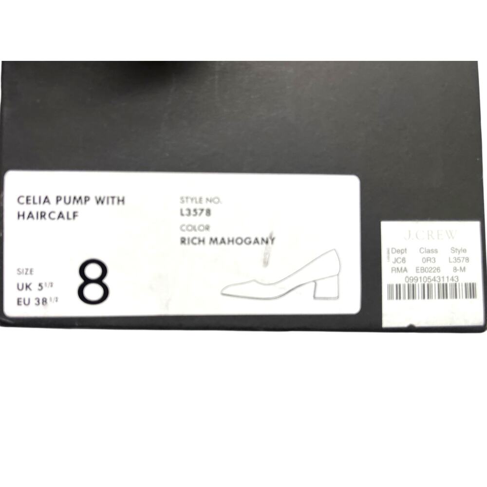 J Crew Leopard Calf Hair Block-Heel Celia Pumps Heels | Womens 8  *EUC* - Picture 10 of 13